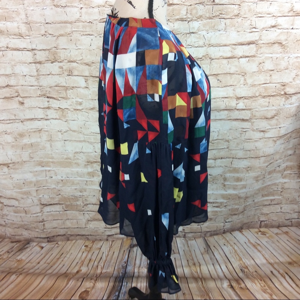 Joie Silk Geometric Print Top Medium - Picture 4 of 9